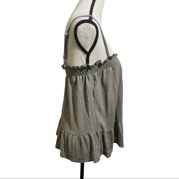 Anthropologie Amadi top spaghetti straps grey silver speckled. Size Smal… - Picture 4 of 10
